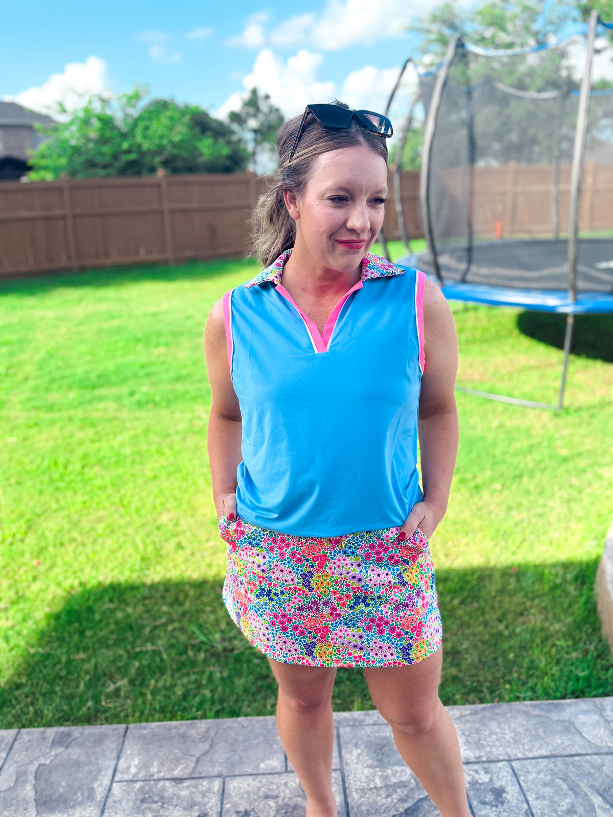 Everyday Polo Tank - Falling for Florals