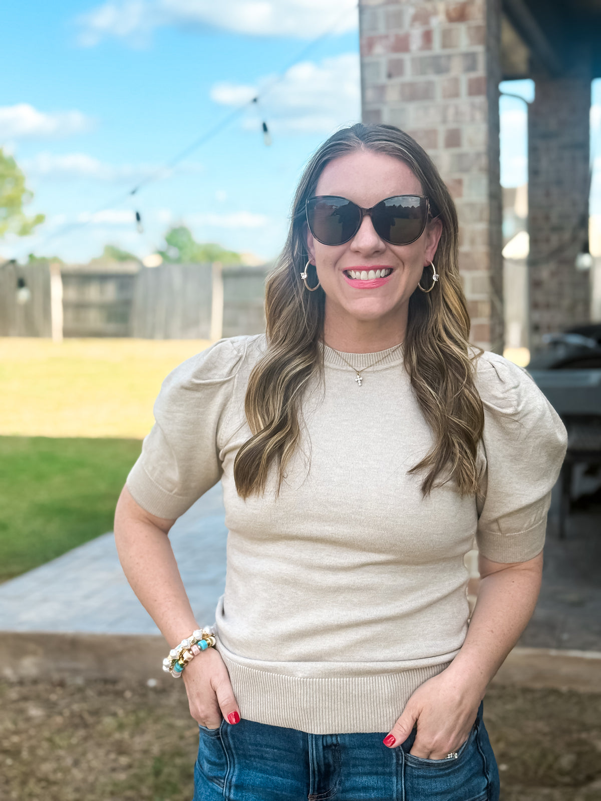 Queen of Cozy Short Sleeve Taupe Sweater