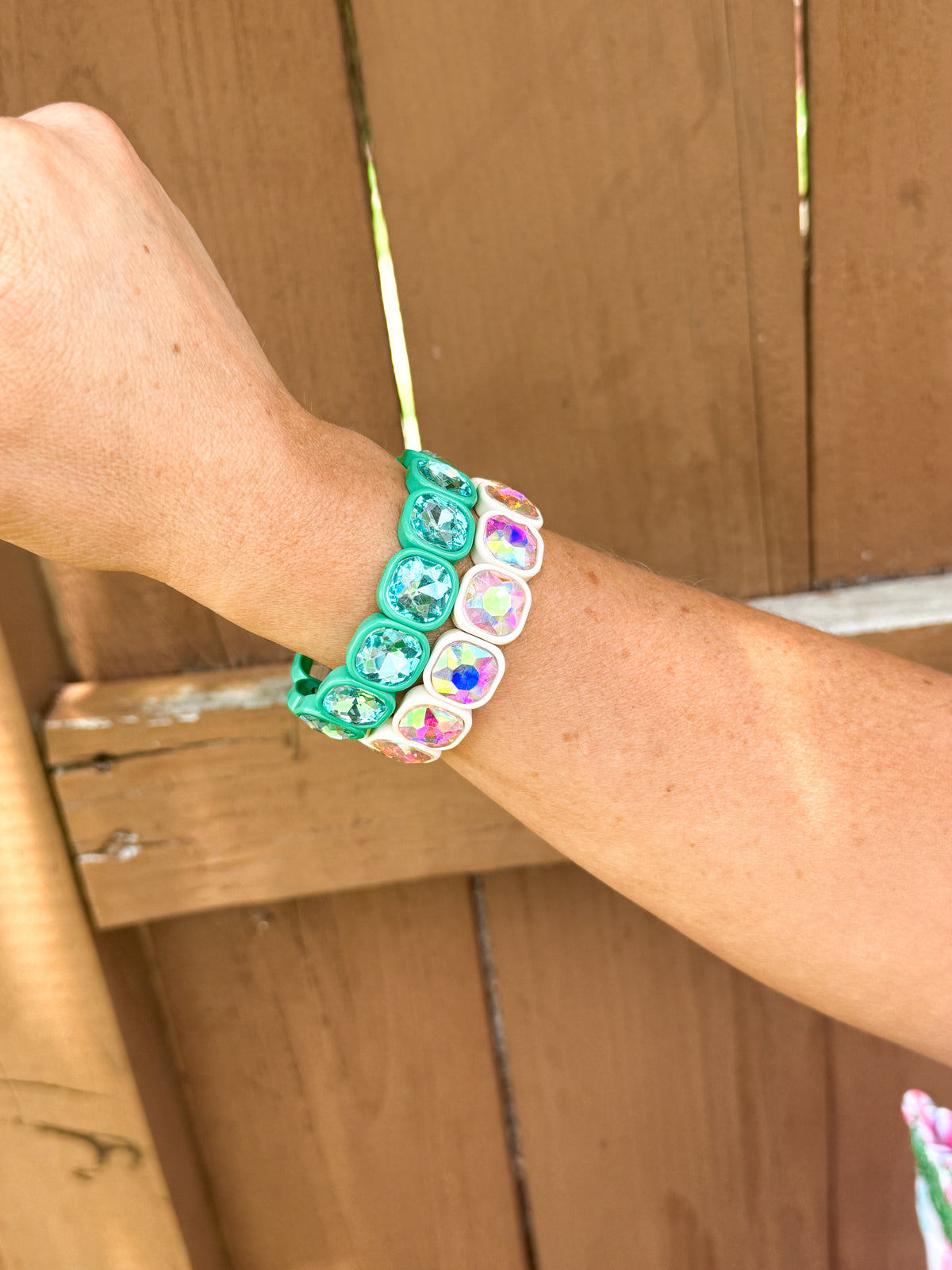 Ice Crystal Bracelets in Emerald