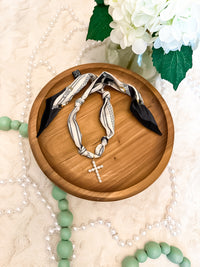 Pearl Whispers Knotted Scarf Necklace - EmClaire Lane