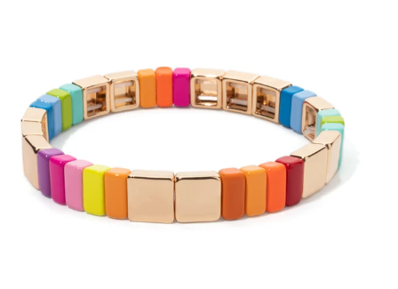 Golden Rainbow Tile Bracelet