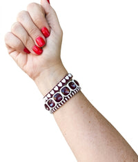 Team Spirit 3-Piece Bracelet Set: Maroon + White
