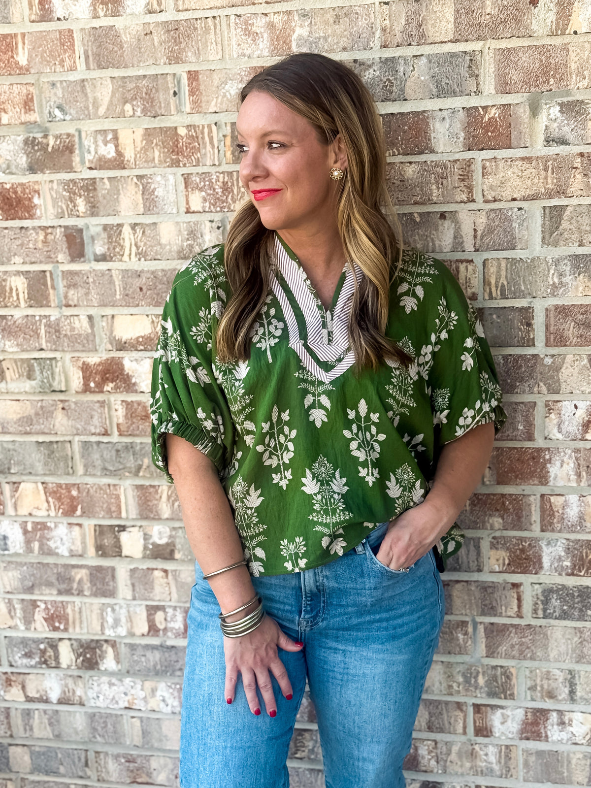 The Hallie Green Meadow Top