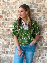 The Hallie Green Meadow Top