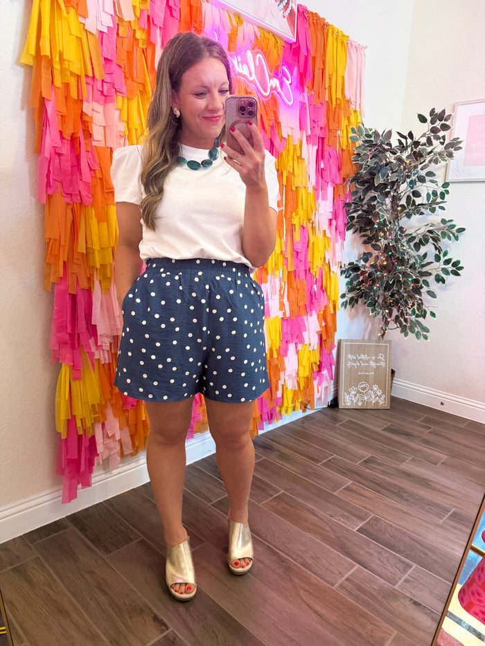Spot On Dusty Blue Polka Dot Shorts