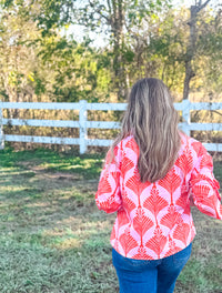 Sunny Stroll Orange Button-Up Blouse - EmClaire Lane
