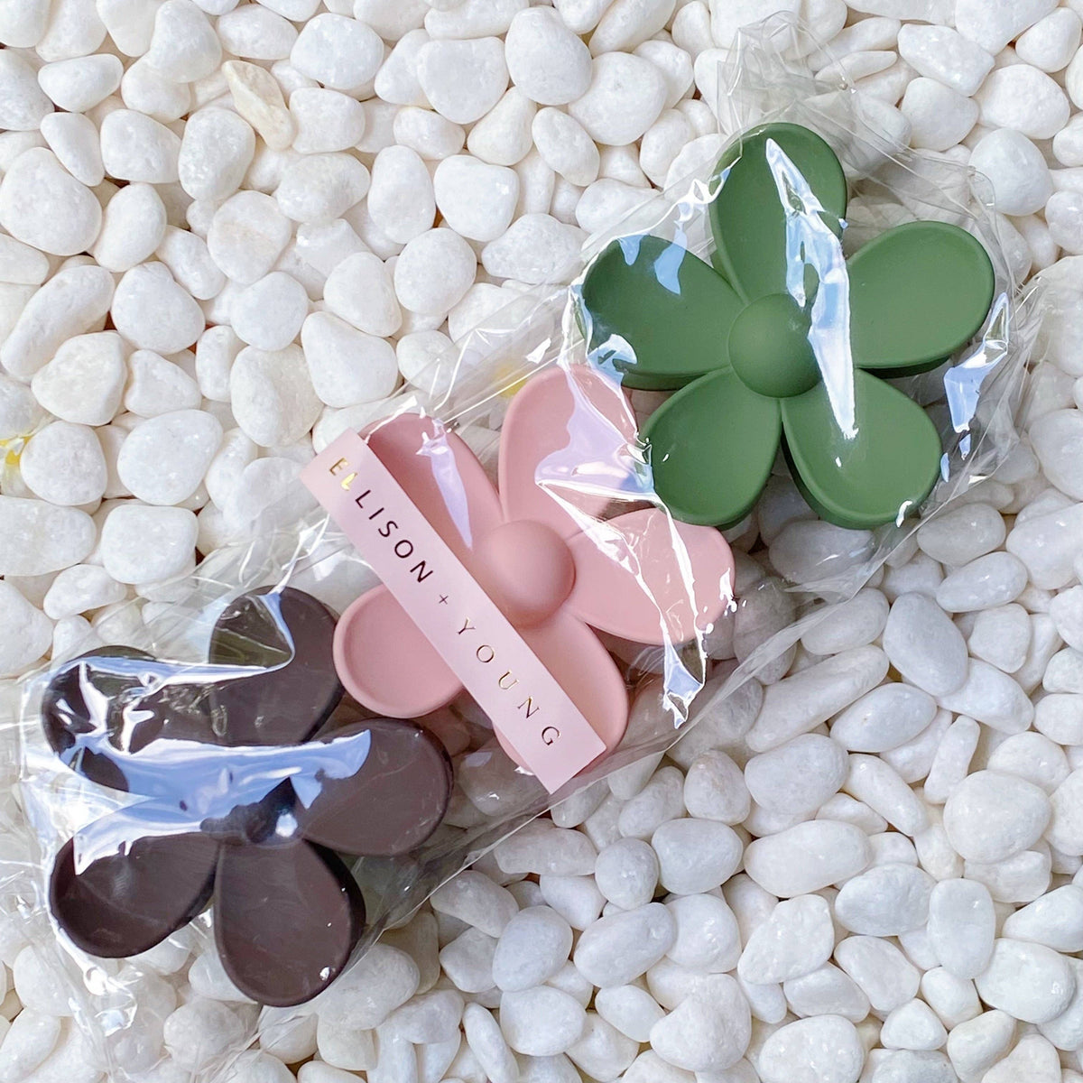 Blush Olive Daisy Days Hair Claw Set - EmClaire Lane
