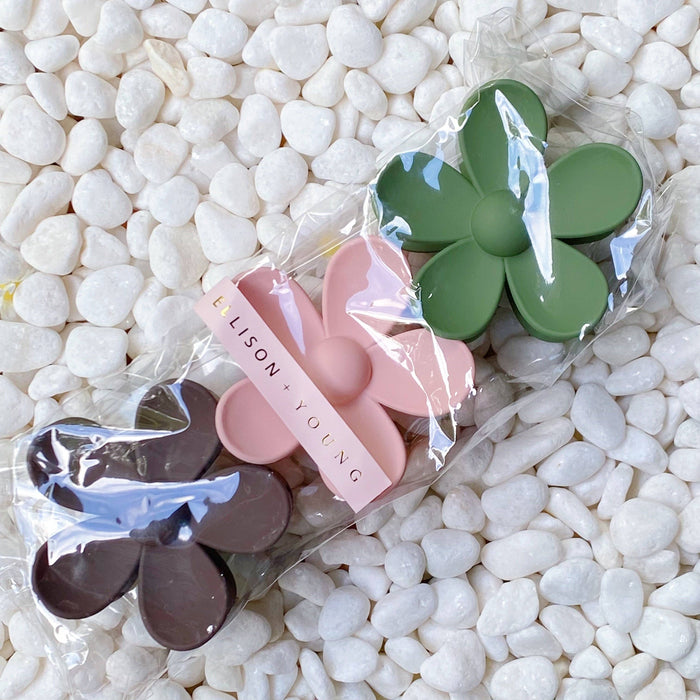 Blush Olive Daisy Days Hair Claw Set - EmClaire Lane