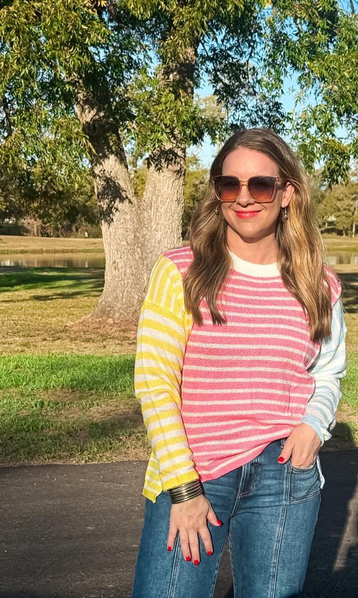 The Radiant Days Color Block Striped Sweater