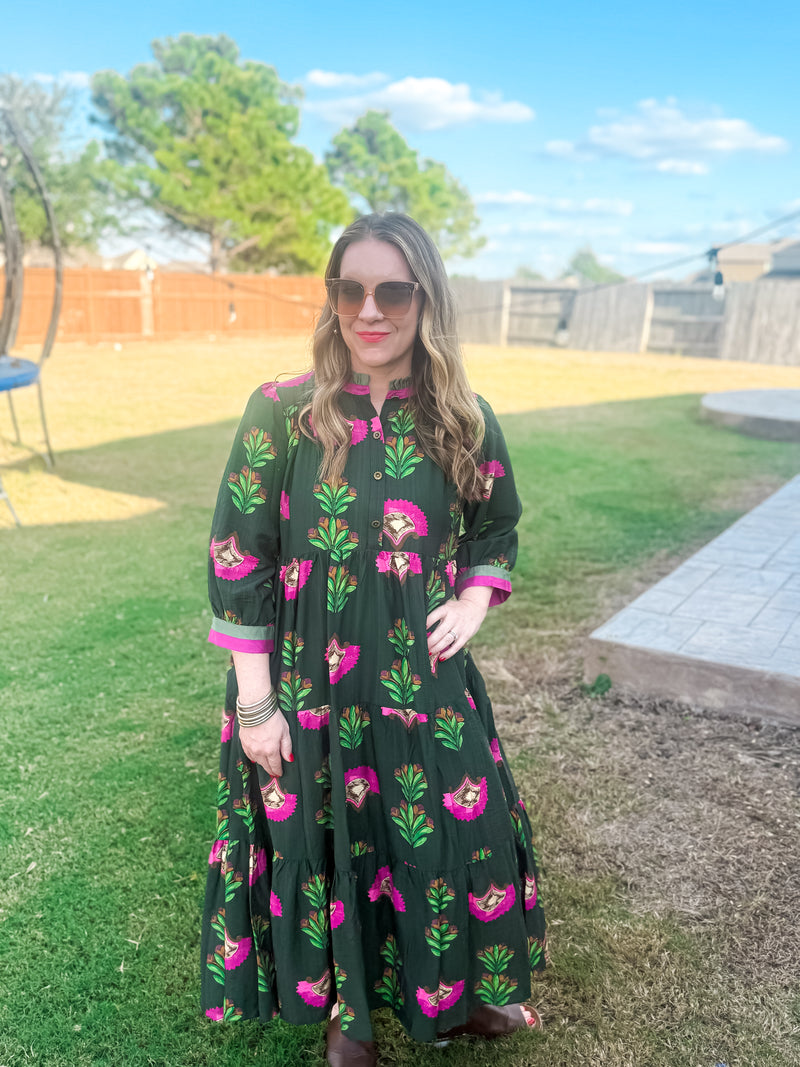 Green Meadow Ruffle Dress