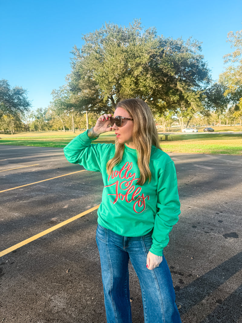 Holly Jolly Green Christmas Sweatshirt