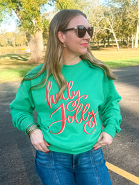 Holly Jolly Green Christmas Sweatshirt