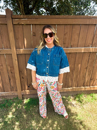 Front and Center Comfy Stretch Floral Jeans