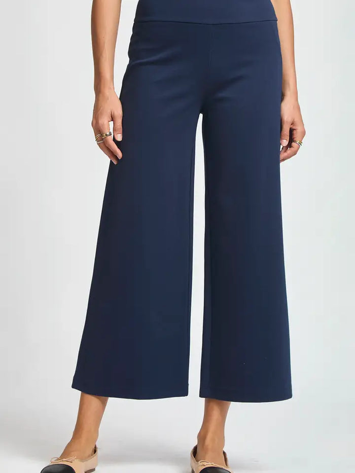 Navy Magic Wide Cropped Pants