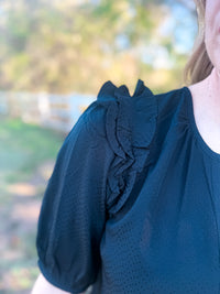 Skylar Sweetheart Black Top