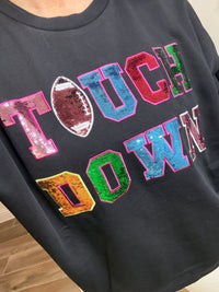 Sequin Game Day Patchwork Pullover