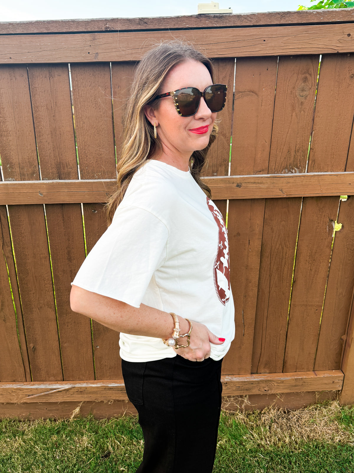 Sideline Style Football Patchwork Tee
