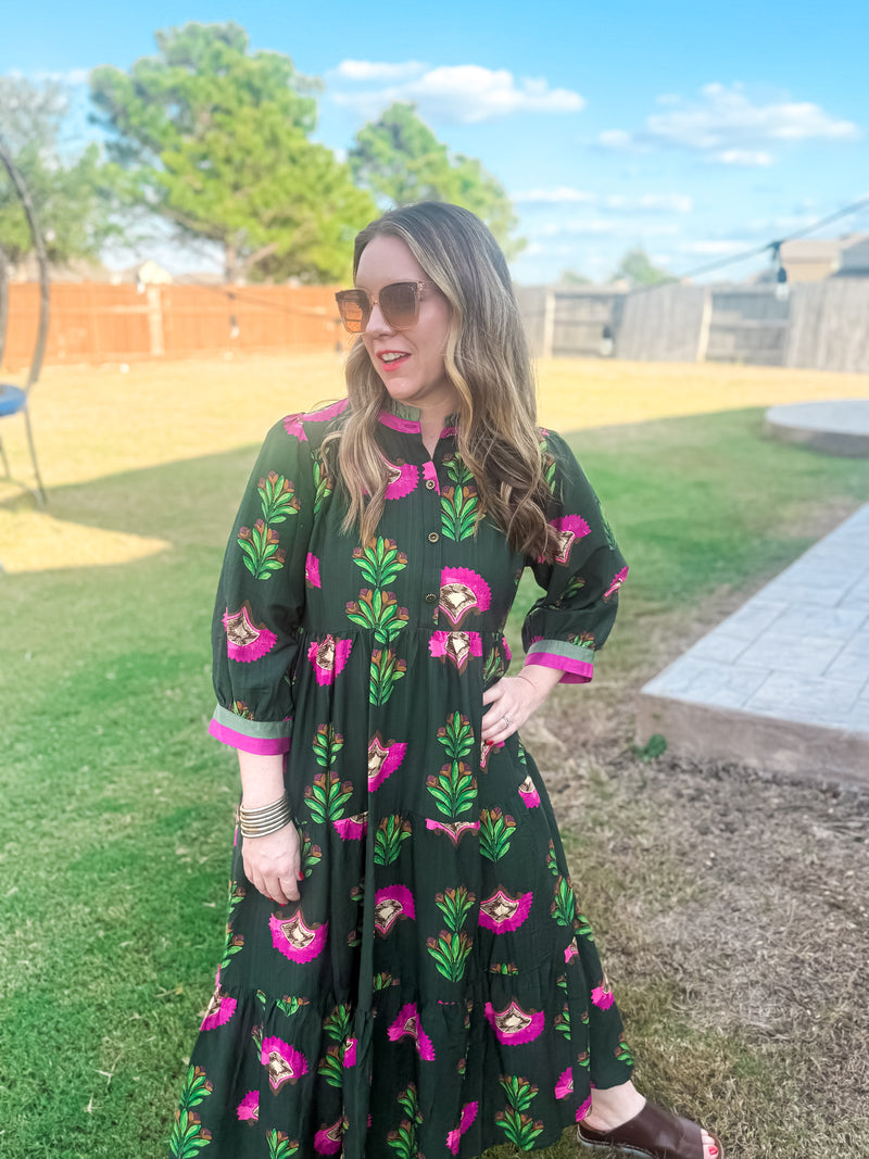 Green Meadow Ruffle Dress