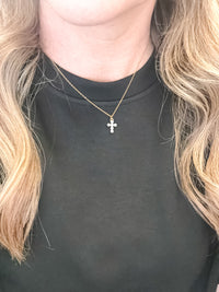 Shell Pearl Cross Necklace