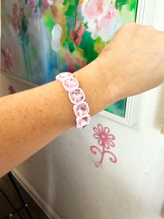 Happy Hues Gem Bracelet - Light Pink