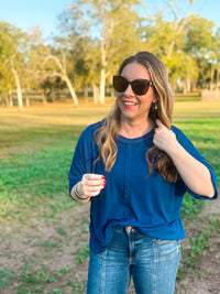 Harbor Ribbed Top in Blue