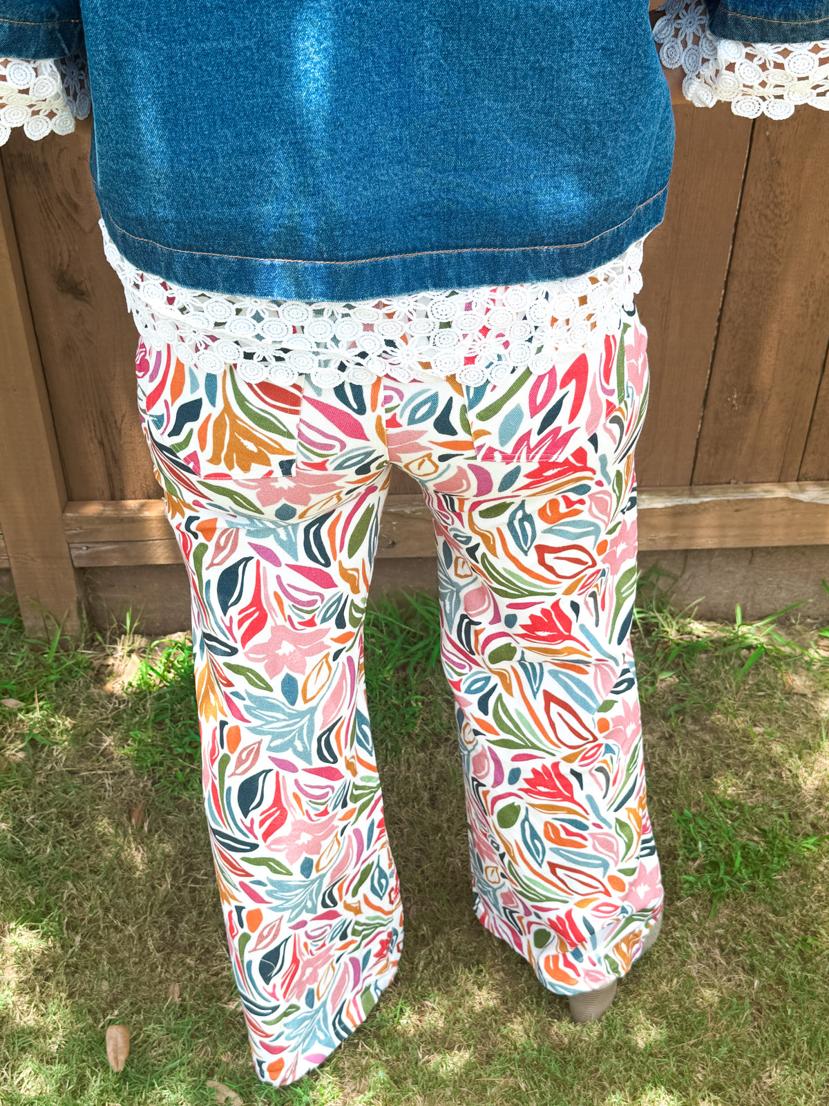 Front and Center Comfy Stretch Floral Jeans