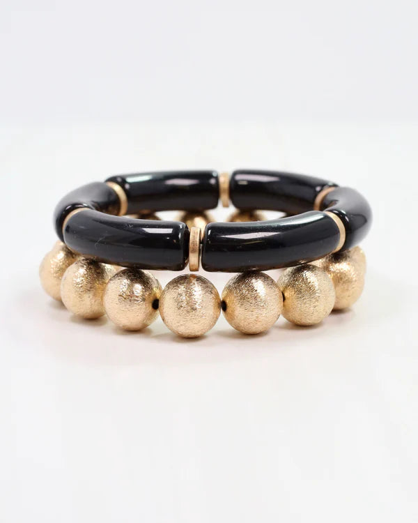 Gold & Black Sally Bracelet Set