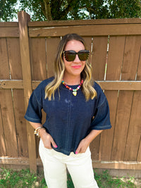 Blueprint Denim Look-Alike Top