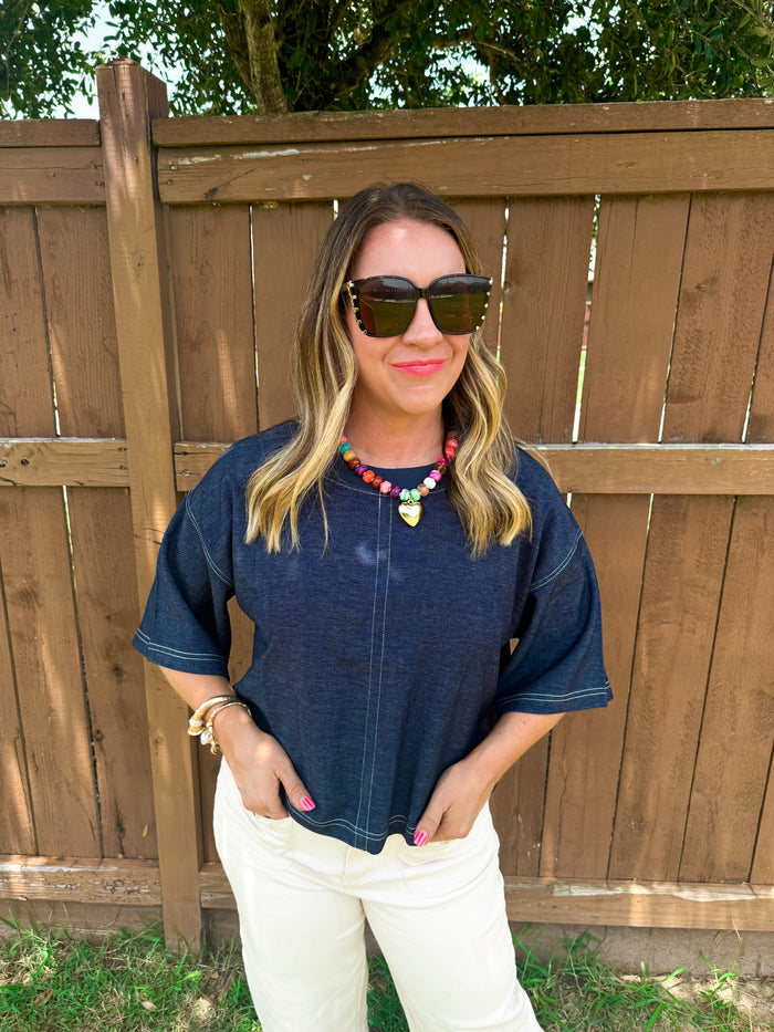 Blueprint Denim Look-Alike Top