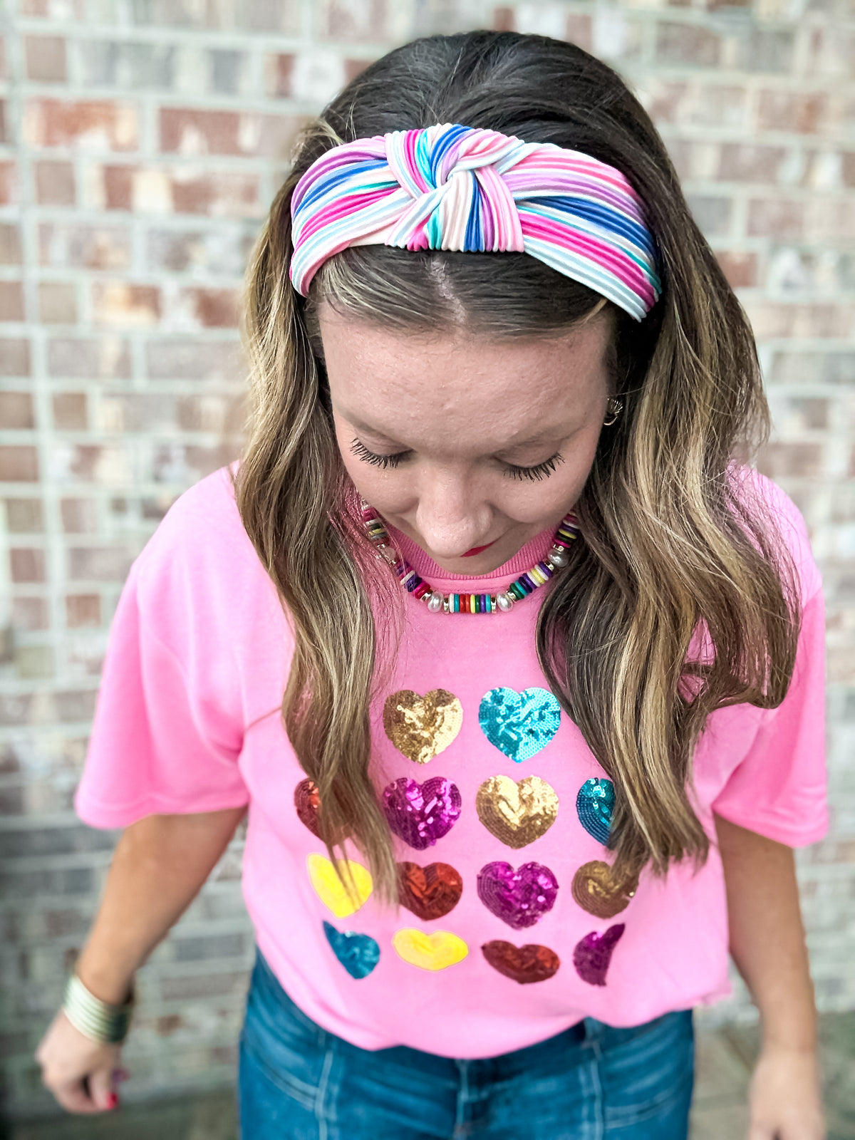 Bubble Gum Heart Sequin Tee
