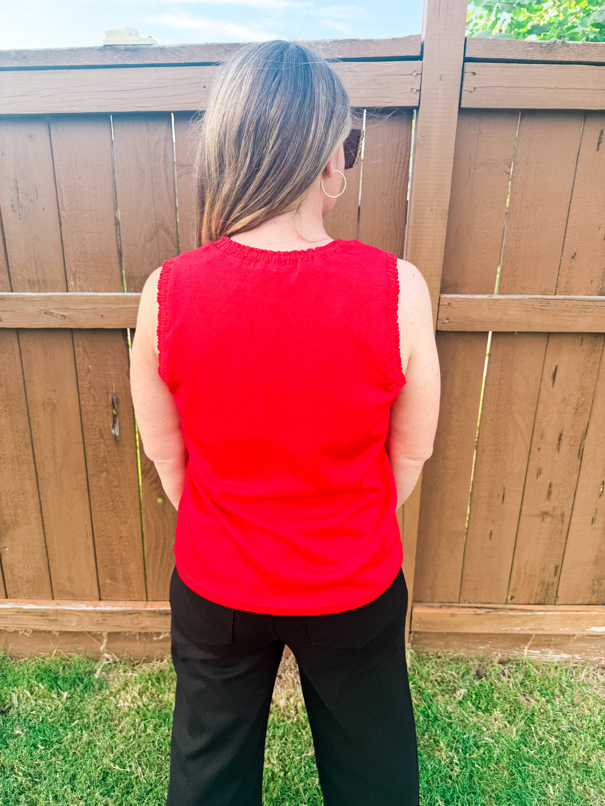 Red Hot Ruffle Top