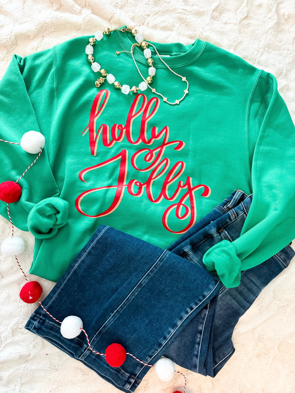 Holly Jolly Green Christmas Sweatshirt