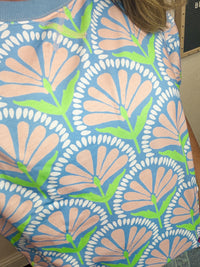 Floral Print Short Sleeve Knit Top