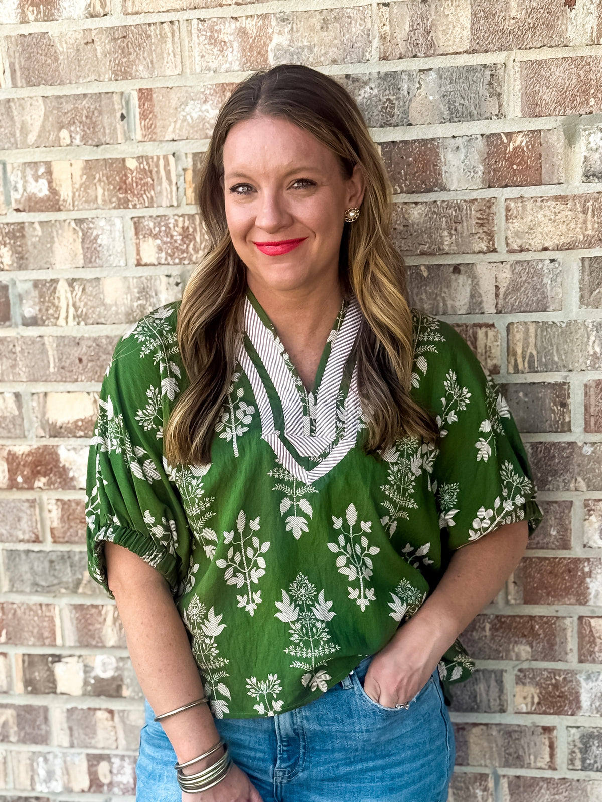 The Hallie Green Meadow Top