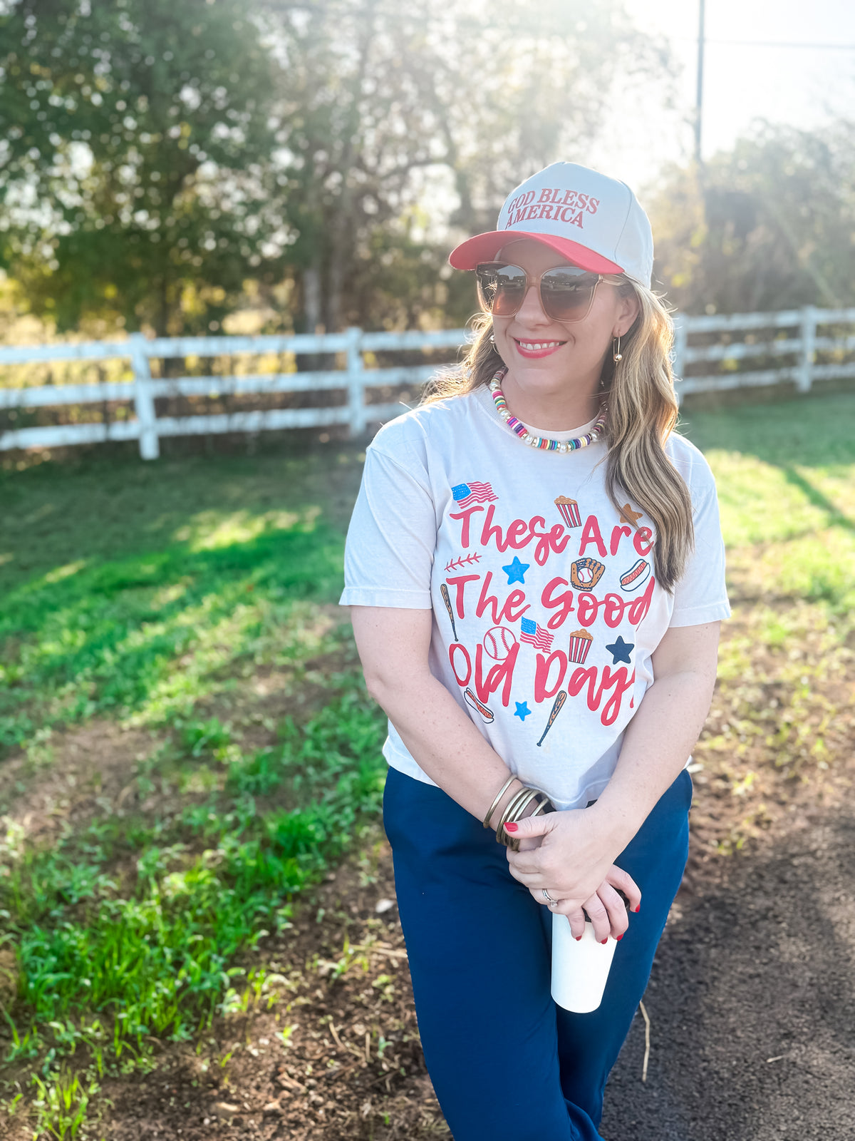 Ivory Good Old Days Baseball Cropped Tee