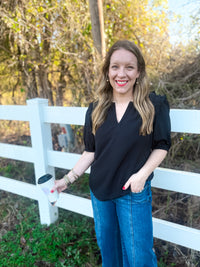 Skylar Sweetheart Black Top