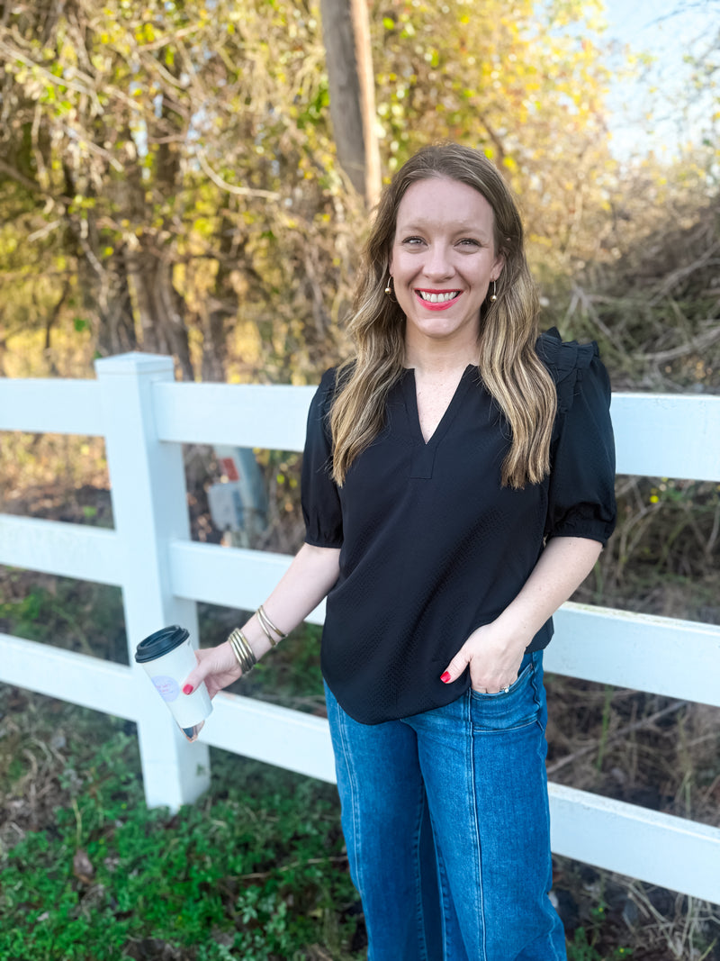 Skylar Sweetheart Black Top