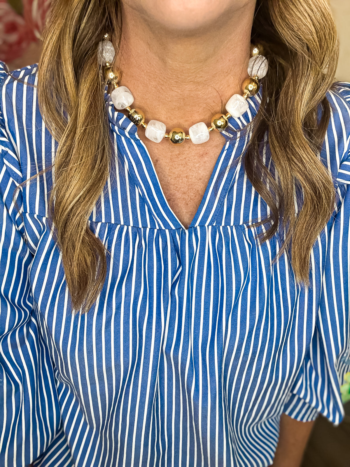 Easy Breezy Clear Beaded Necklace