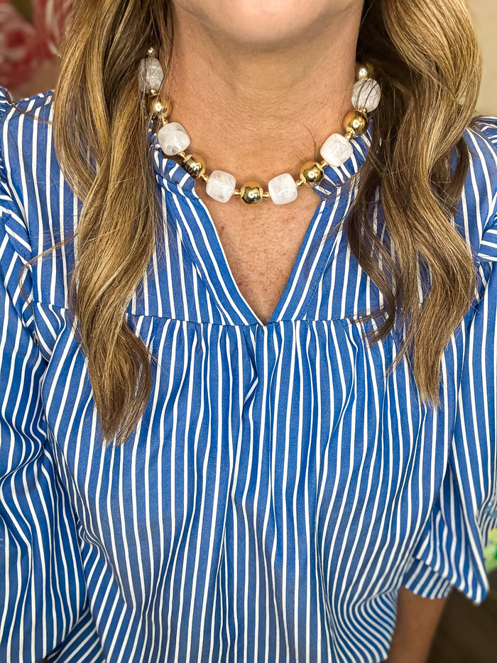 Easy Breezy Clear Beaded Necklace