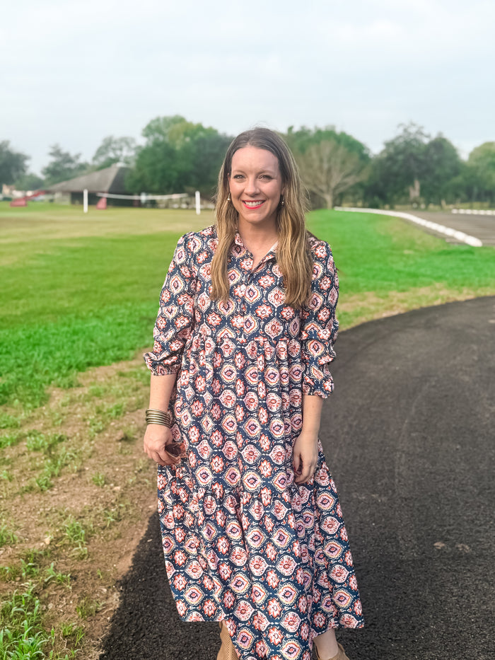 Sunday Best Navy Dress - EmClaire Lane