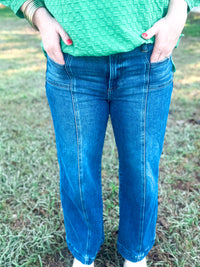 The Dark Daisy Patch Pocket Cropped Jeans