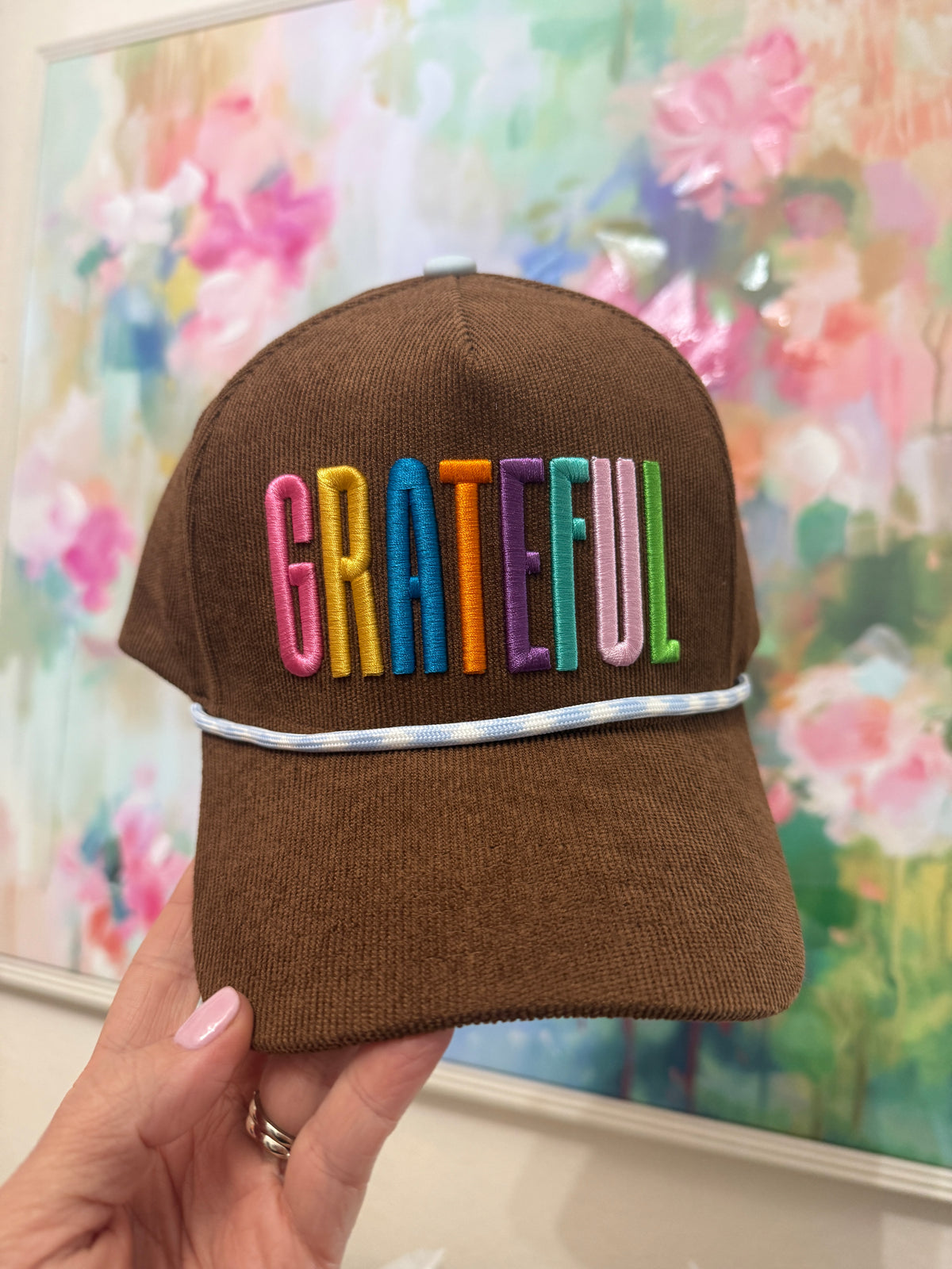 Taylor Elliott Designs Grateful Brown Trucker Hat