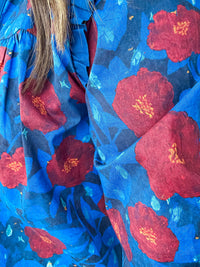 Blue Skies Ruffle Detail Floral Top