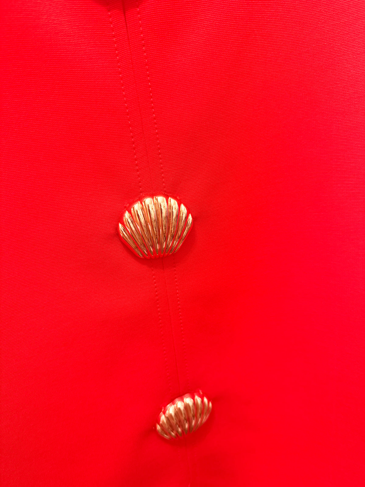 Finley Red Sleeveless Gold Shell Button Top