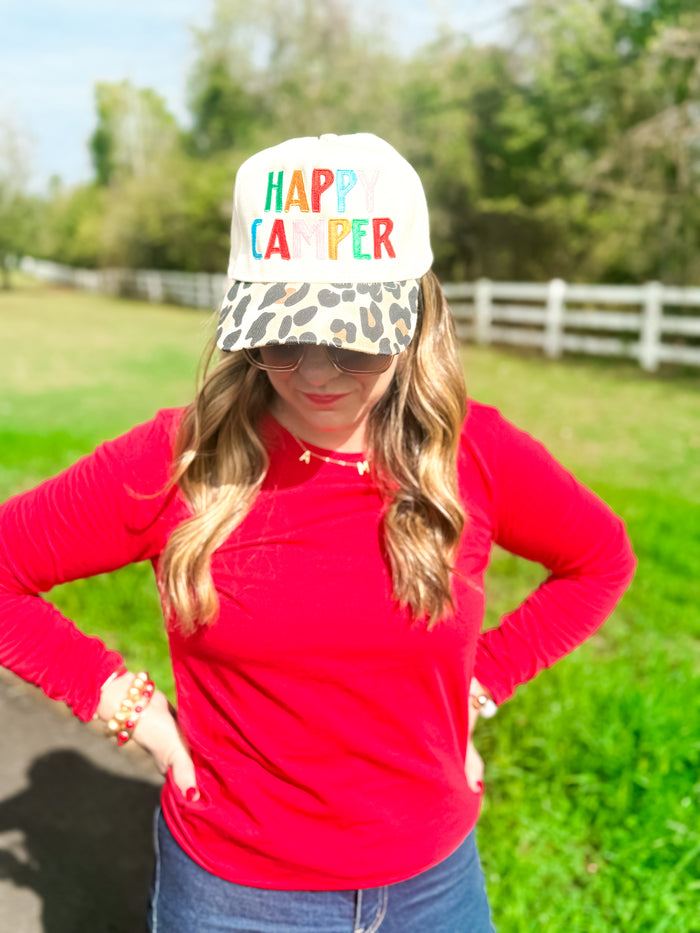 Happy Camper Leopard Hat