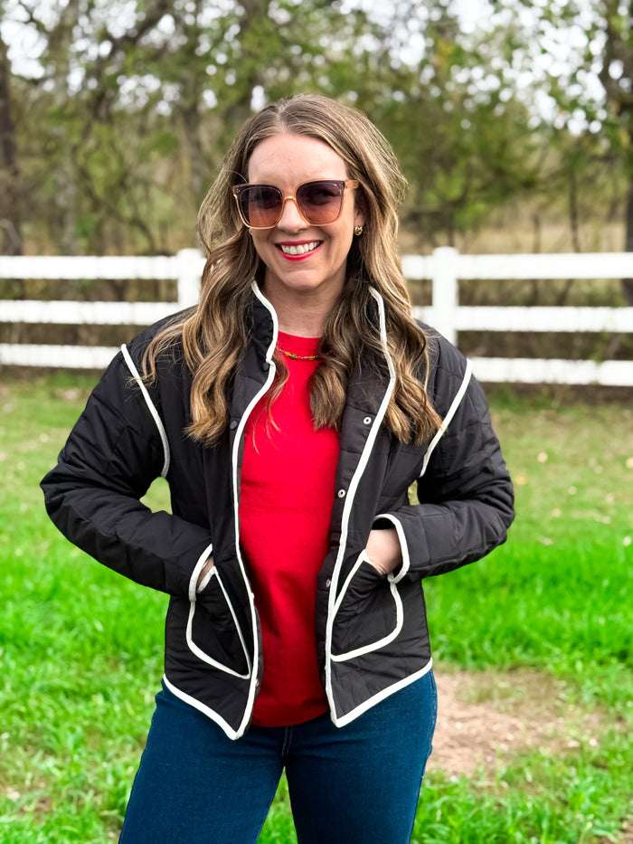 Onyx Black Quilted Puffer Jacket