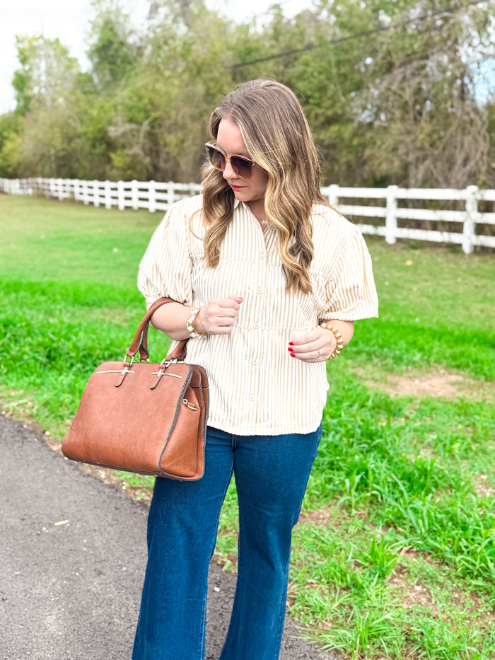 Sweet Light Taupe Long Sleeve Top