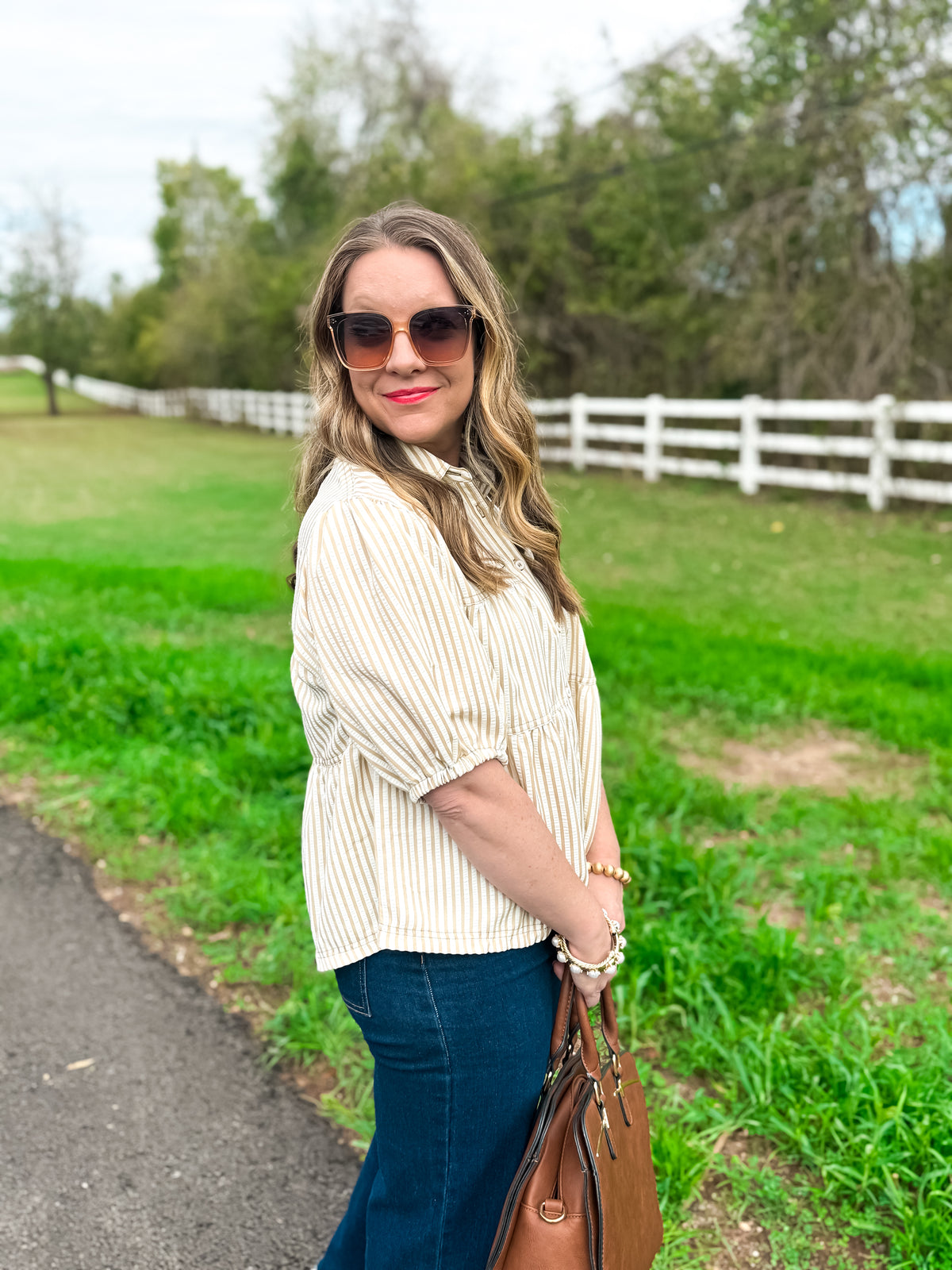 Sweet Light Taupe Long Sleeve Top