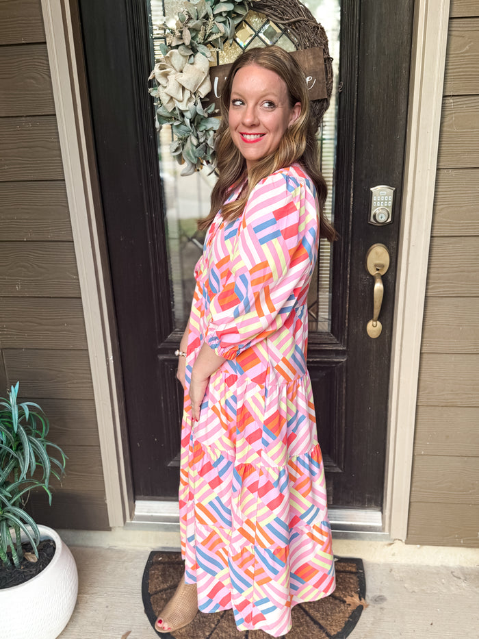 Swept Away Pink Cameron Maxi Dress - EmClaire Lane