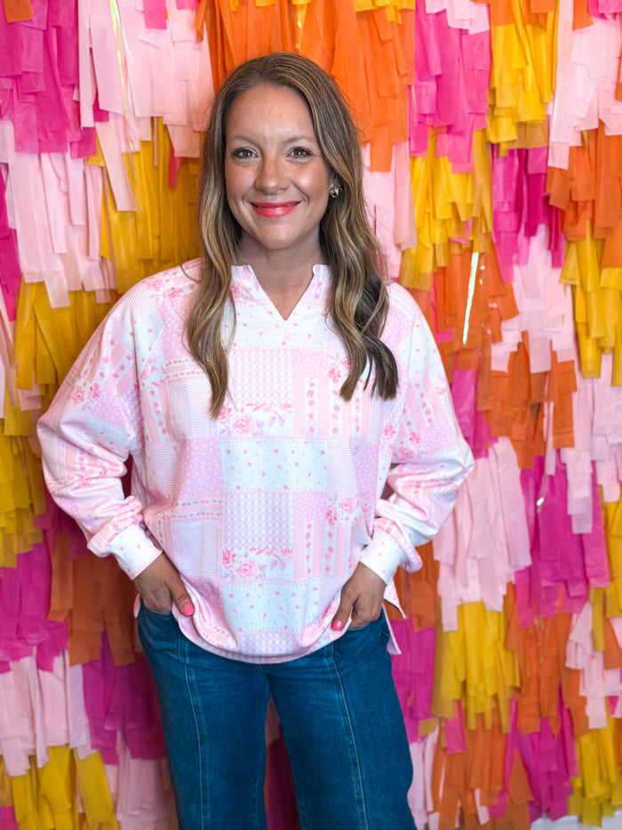 Everyday Pink Patchwork Pullover